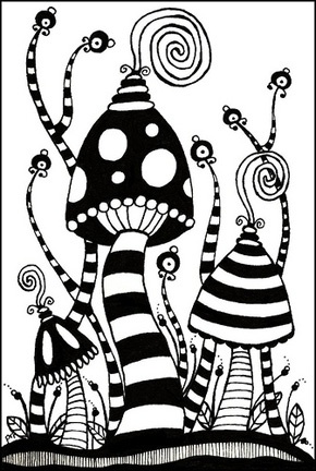 290x432 42 Best Zentangle Mushrooms Images On Zentangle