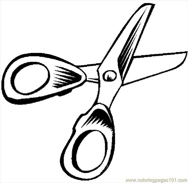 650x632 Glue And Scissors Colouring Page In Scissor Coloring Pages 5
