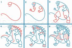 236x157 How To Draw Godzilla Easy Step 1 Awesome Godzilla