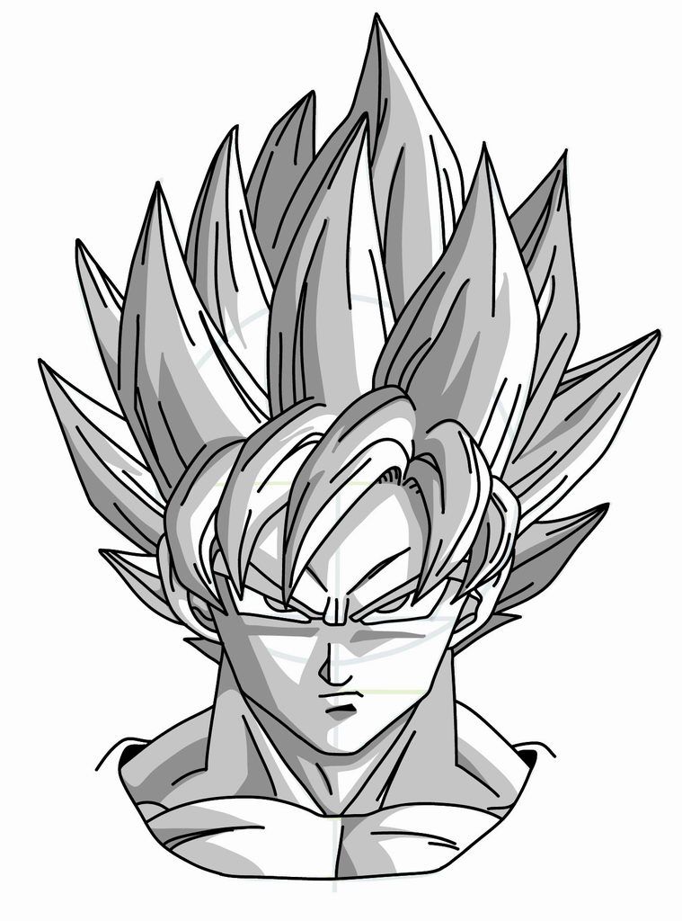 759x1024 Drawing Goku Super Saiyan From Dragonball Z Tutorial Dragon Ball