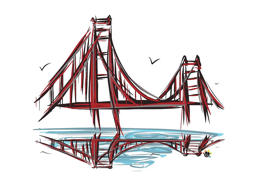 900x651 Golden Gate Bridge Digital Art By Devon Leboutillier