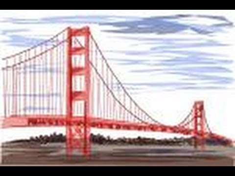 480x360 How To Draw The Golden Gate Bridge