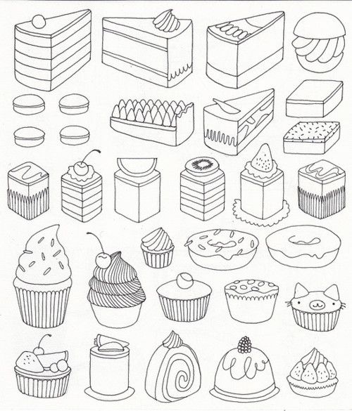 500x585 Cake More, Cute Drawings, Nice To Print Out, For My Little Lady