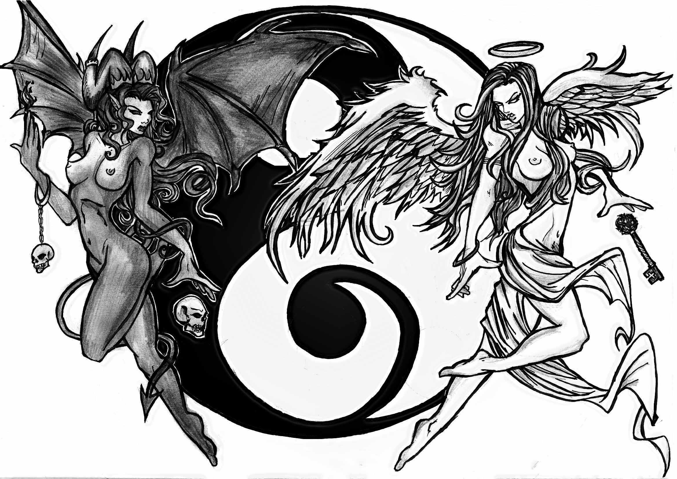 2338x1654 Good Vs Evil, Yin And Yang, On Good Side Is