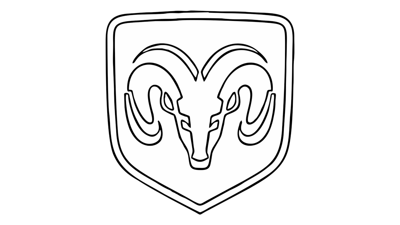 1280x720 How To Draw The Dodge Ram Logo (Symbol)