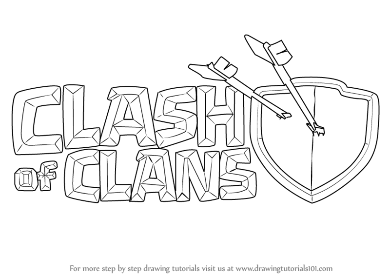 800x566 Learn How To Draw Clash Of Clans Logo (Clash Of The Clans) Step By