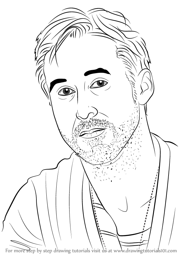 598x844 Learn How To Draw Ryan Gosling (Celebrities) Step By Step