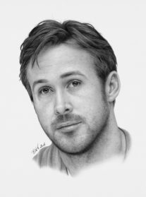 207x279 Ryan Gosling Drawing, Pencil, Sketch, Colorful, Realistic Art