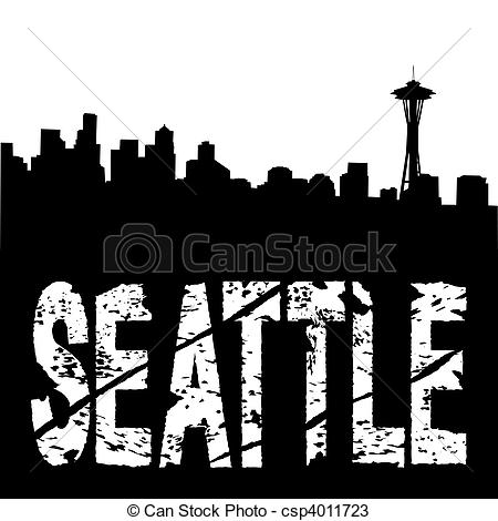 450x470 Drawn Skyline Seattle