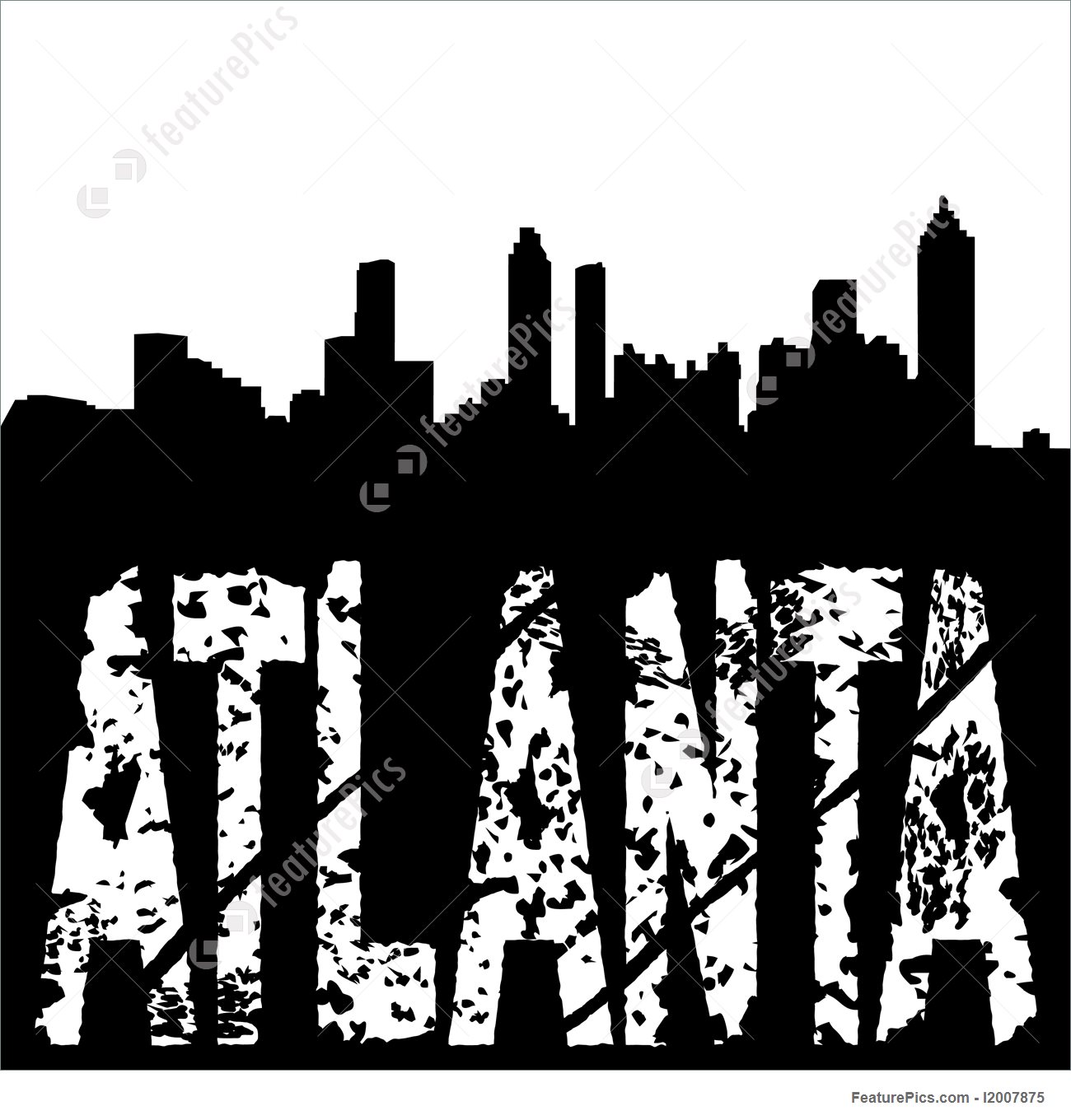 1300x1360 Drawn Skyscraper Atlanta Skyline
