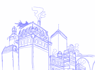 359x267 Gotham City Skyline Doodle By B Dangerous