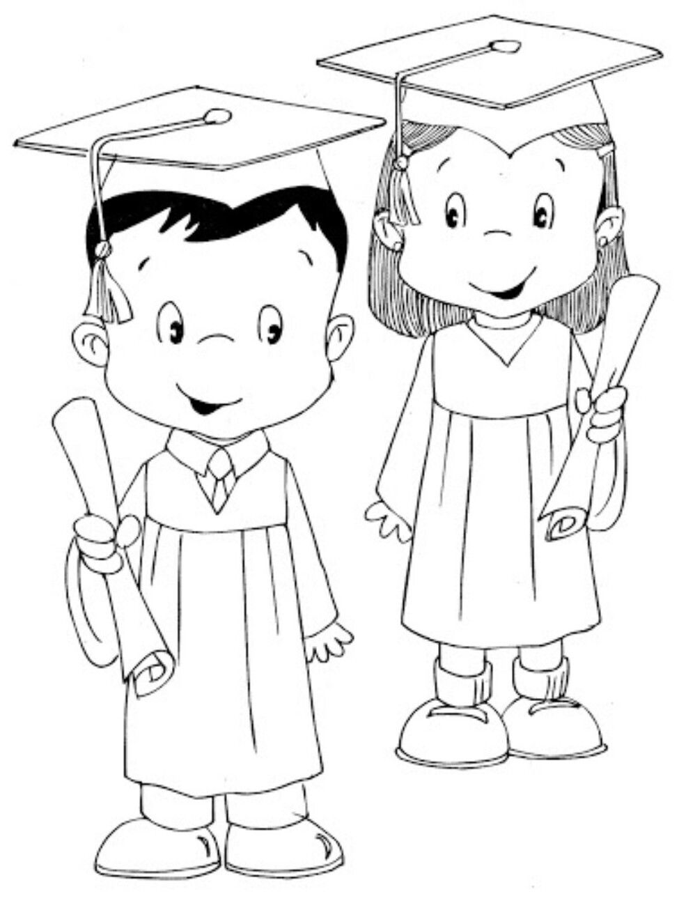 975x1306 Reward Graduation Cap And Gown Coloring Pages Boy Girl Dekoracijos