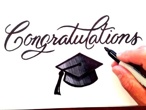 480x360 How To Draw Congratulations With Graduation Cap