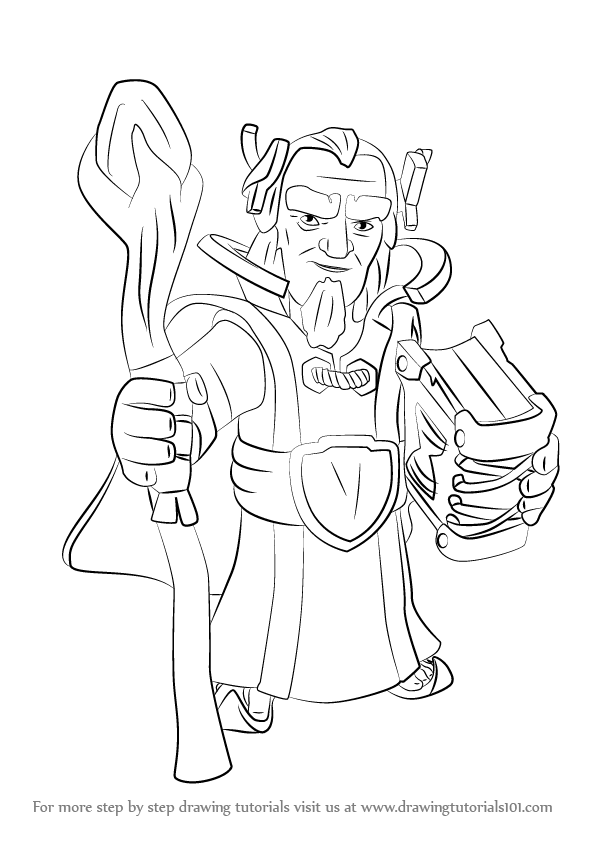596x843 Learn How To Draw Grand Warden From Clash The Clans (Clash