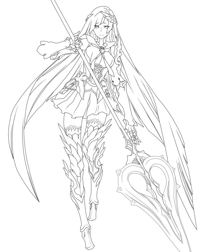 797x1003 Fategrand Order Brynhild Lineart By Cerberusyuri Coloring Pages