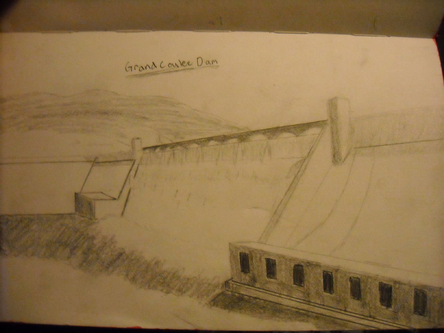 900x675 Memory Drawing Of The Grand Coulee Dam By Dattonekid