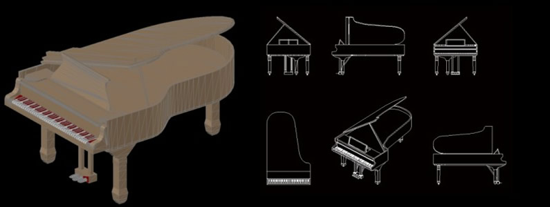 795x300 Grand Piano 3d