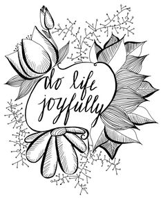 236x286 Grow Gratitude Floral Print Of Original Drawing By