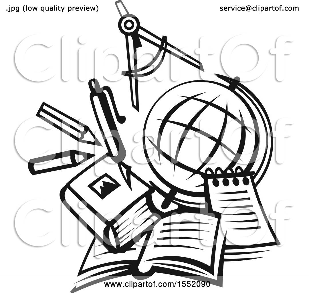 1080x1024 Clipart Of A Grayscale Back To School Design