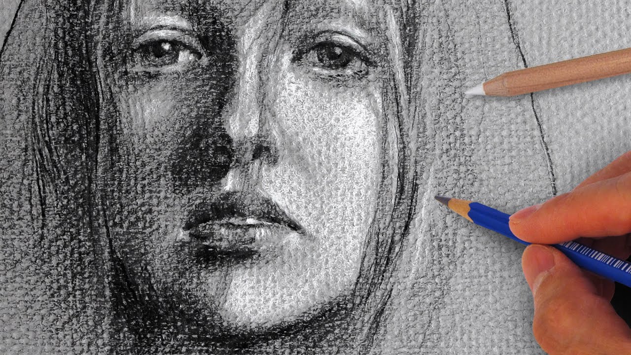 1280x720 How To Draw A Portrait On Grey Toned Paper