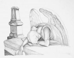 236x187 Angel Of Grief Digital Drawing Of Tomb Stone By Wristonwheeler