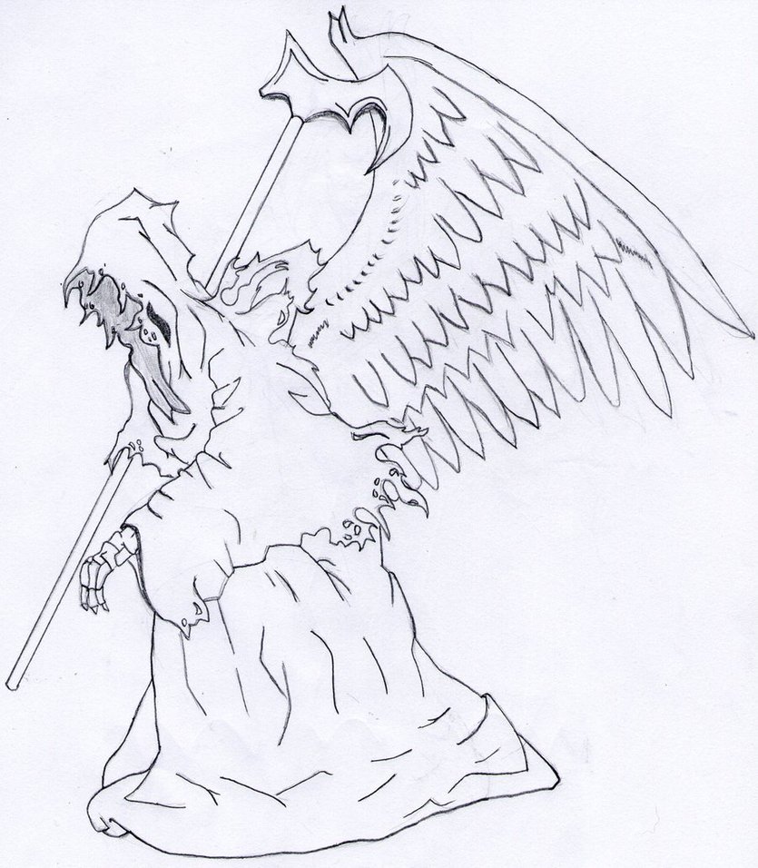835x956 Collection Of Grim Reaper Drawing Pencil High Quality, Free