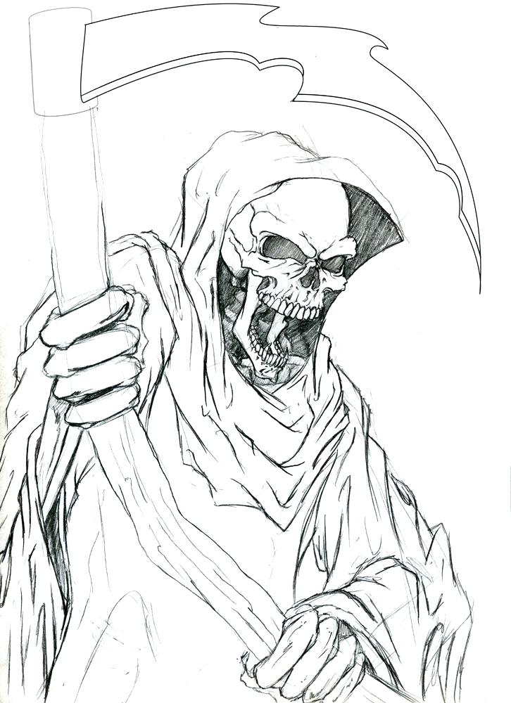 726x1000 Grim Reaper Coloring Pages