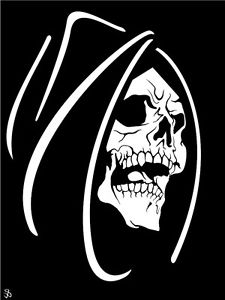 225x300 Grim Reaper Face And Head Car Decal Sticker Ebay