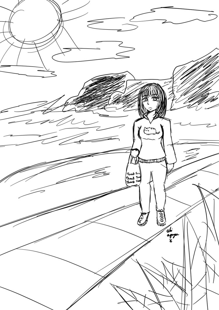 752x1063 Walking Home From The Grocery Store By Itsnhiii