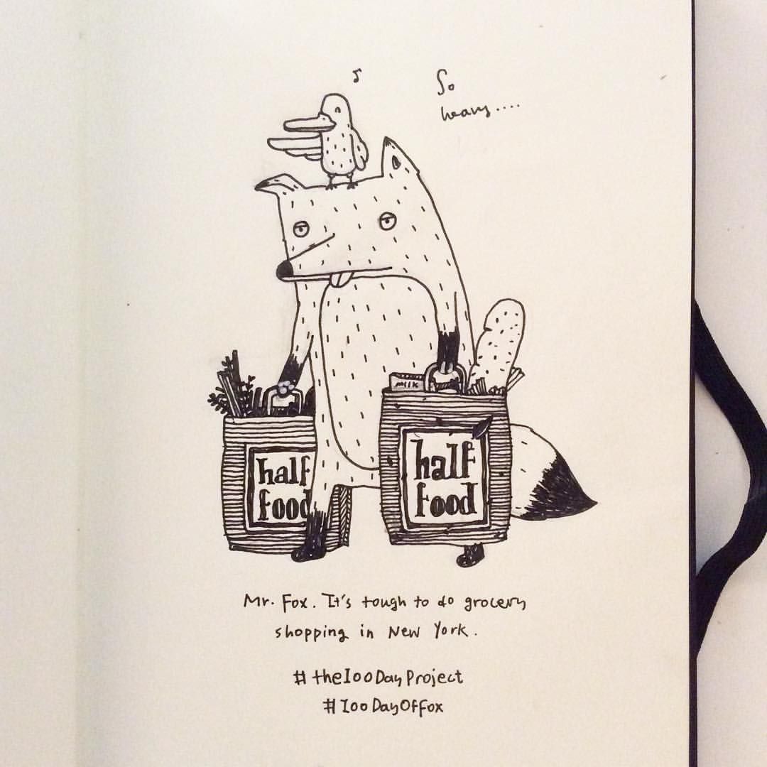 1080x1080 Mr. Fox Went To Grocery Shopping
