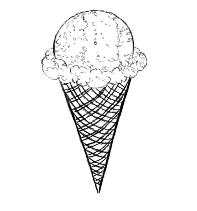 650x697 Collection Of Ice Cream Cone Drawing Pictures High Quality