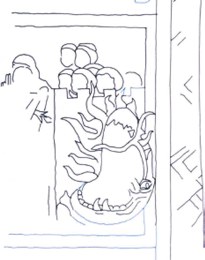 697x884 Drawing Of The Scene Depicted In Fig. 1, Executed By A Conservator