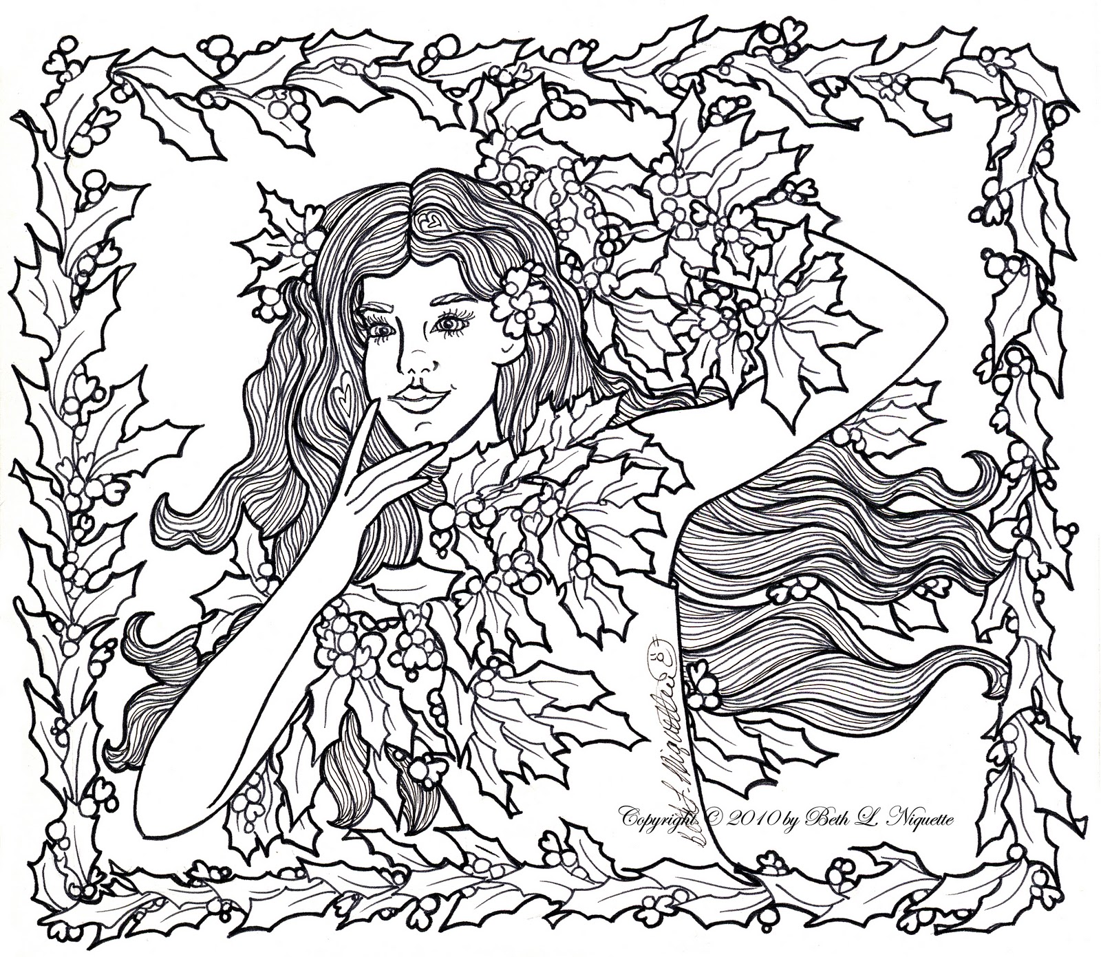 1600x1391 Beth's Artworx Christmas Holly Fairy