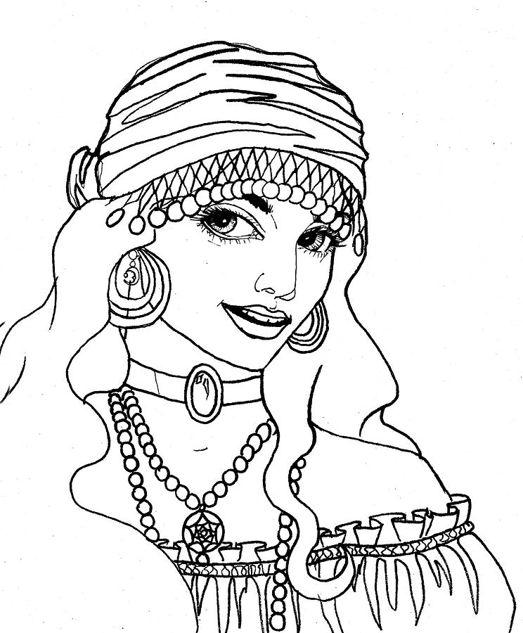 744x900 Gypsy Sketch Drawing By Scarlett Royal