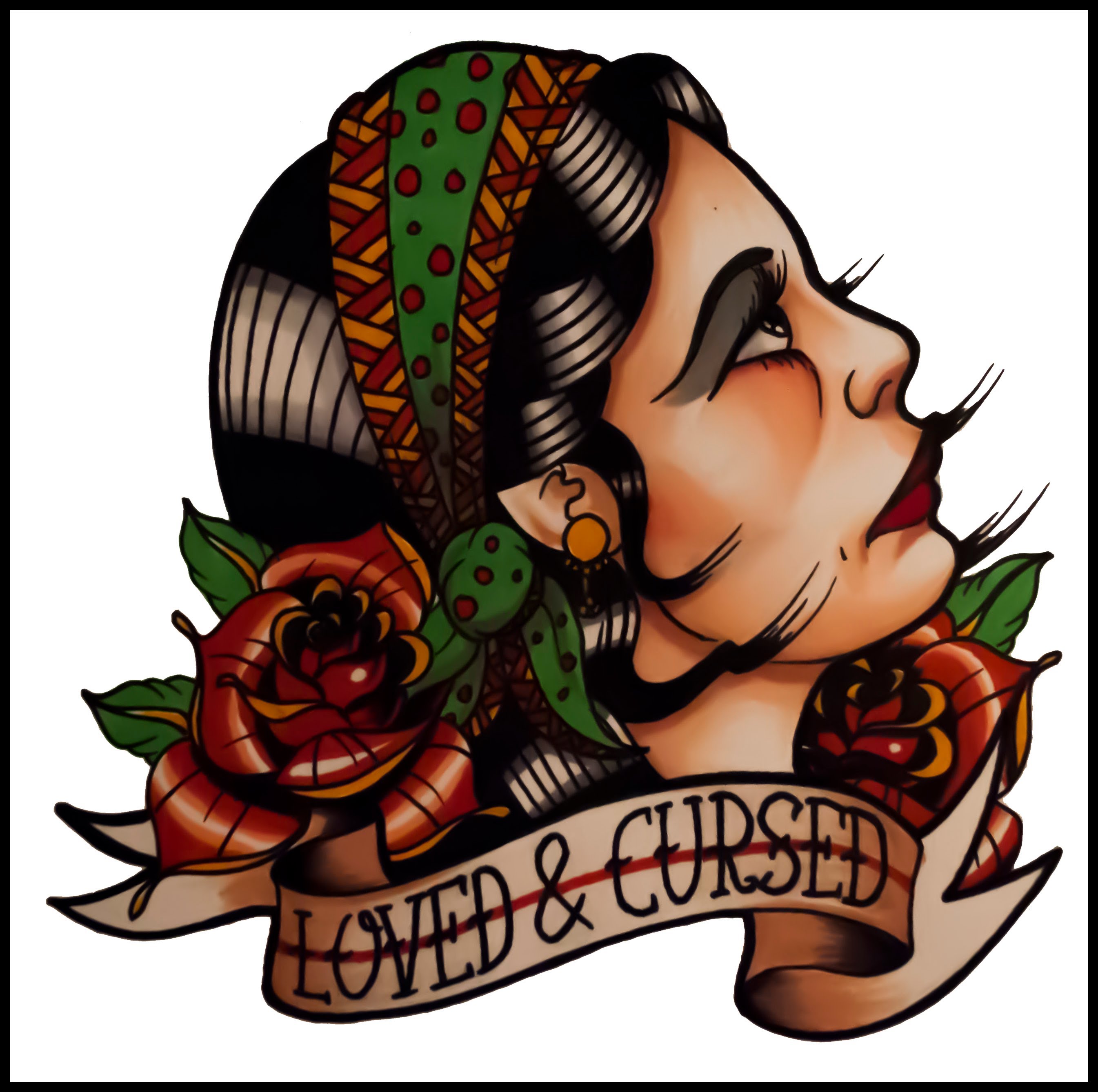 2690x2676 How To Draw A Gypsy Head Tattoo Style By Thebrokenpuppet