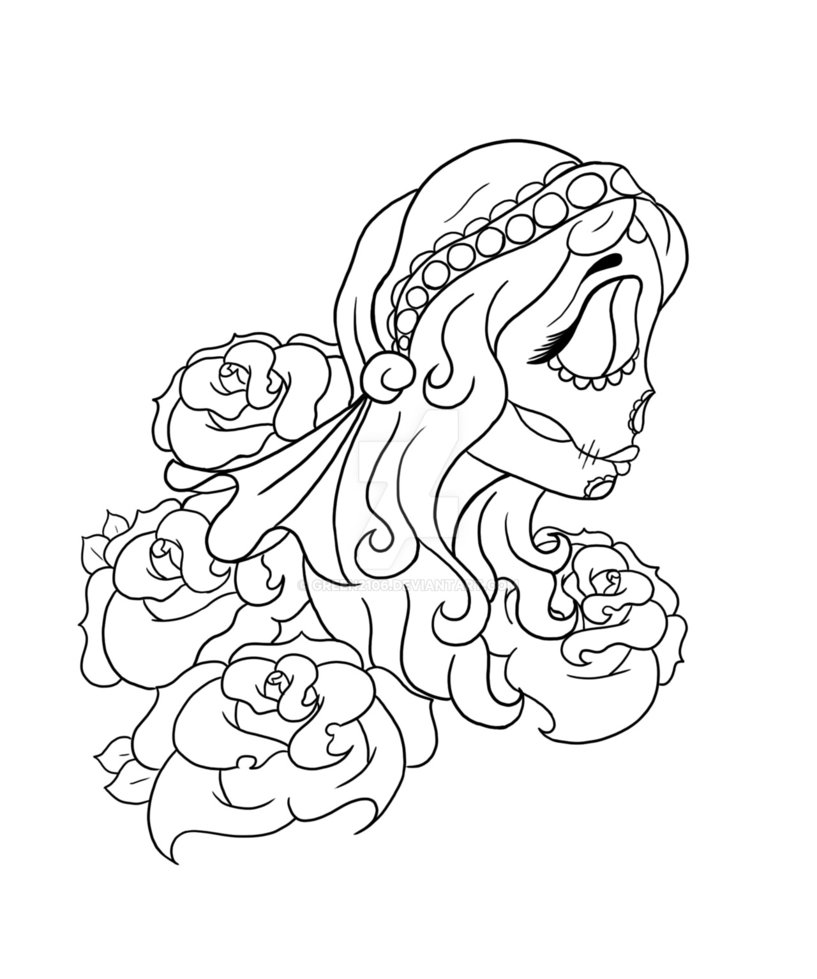 817x979 Gypsy Candy Skull Again By Green2106