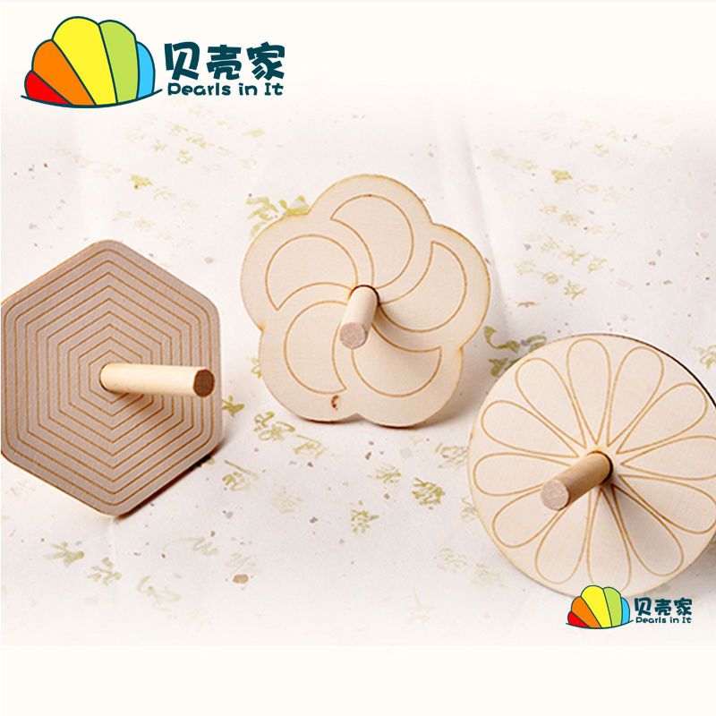 800x800 Usd 4.24] White Blank Wooden Gyro Children's Drawing Graffiti