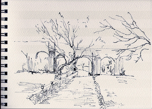 500x357 Hacienda In San Luis Mexico Ink Drawing Another