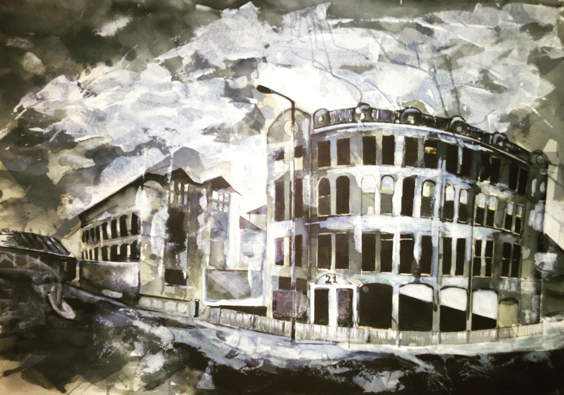 2208x1550 The Hacienda, Manchester. Mix Media By Artist Tom Quigley