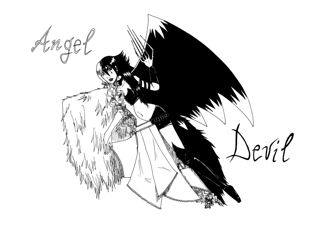 1024x790 Angel And Devil By Robychan