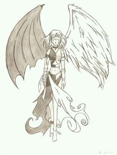 236x313 Half Angel Half Demon Drawing Angel, Tattoo