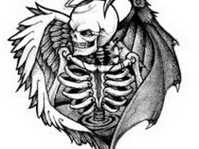 640x480 Angel And Demons Sketches Angel And Demon Tattoos