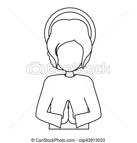 450x470 Silhouette Half Body Picture Baby Jesus Vector Illustration