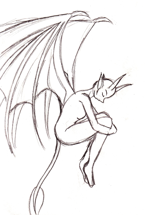 484x716 Half Dragon Sketch By Subiechan