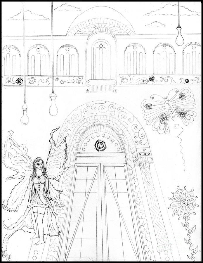 695x900 The Hallway Door Drawing By Angie Staft