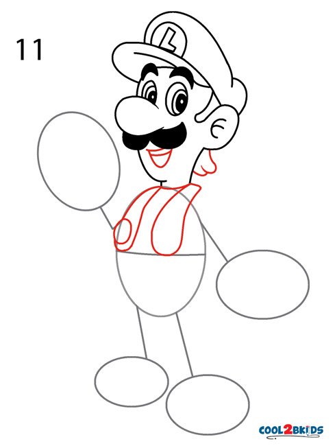 489x650 How To Draw Luigi (Step By Step Pictures) Cool2bkids