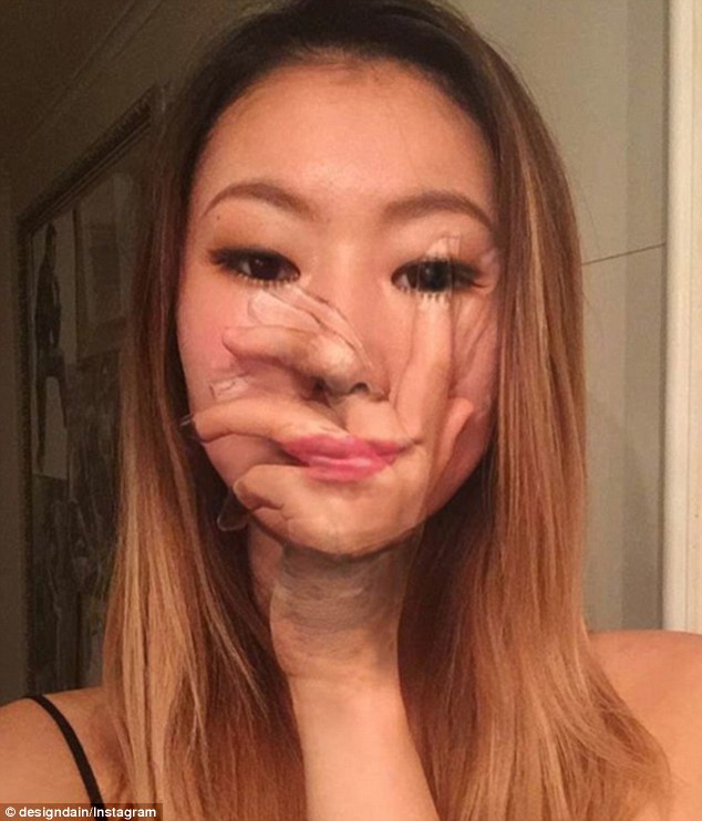 634x742 Dain Yoon Creates Visual Illusion Art Using Her Face And Hands