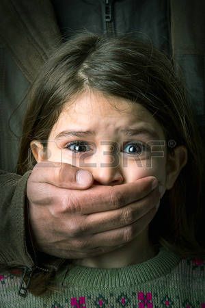 300x450 Scared Young Girl With An Adult Man's Hand Covering Her Mouth