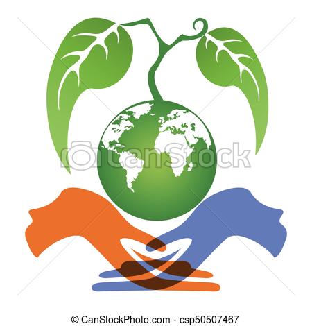 450x470 Isolated Hands Holding Earth Plant On White Background.
