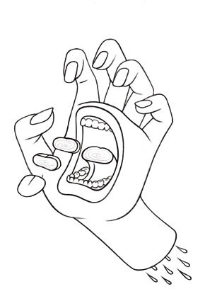 290x432 Collection Of Mouth On Hand Drawing High Quality, Free